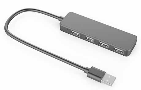 4-Ports USB 2.0 Slim Data Hub Desktop USB Station